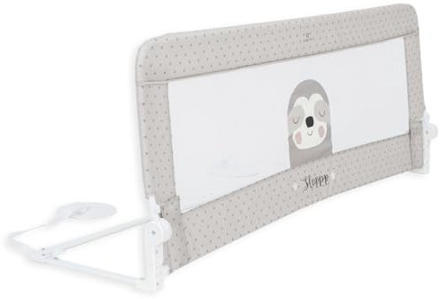 Olmitos Barrera Cama Bebé Barrera Seguridad bebé 150 cm Barandilla de Cama Portátil de Seguridad con Bloqueo y cinturón Ajustable- Compacta, Malla Transpirable, Plegado y Montaje Sencillo (Gray)