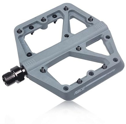 Inovey 9/16 Mountainbike Pedale Nylon Fiber Du Lager Pedale Anti-Rutsch Flat Pedale Leichte Und Breite Flat Plattform Fahrrad Pedale Für BMX Road MTB -grau -14mm