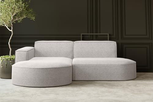 Kaiser Möbel, Ecksofa, Schlafsofa, Sofa Modena Studio Parma, Modern Design Couch, Polsterecke, Freistehend Sofa Wohnzimmer, Stoff Verita Beige Links
