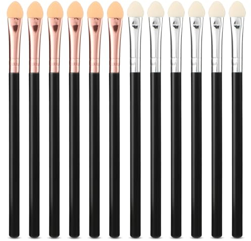 Sibba Makeup Brushes Set 12 Pcs Sponge Eyeshadow Brush Kits Eye Applicator Double Sided Reusable Eyemakeup Tool Multifunctional Make Up Accessories Fit Lip Beauty, Eye Shadow, Makeup Lover