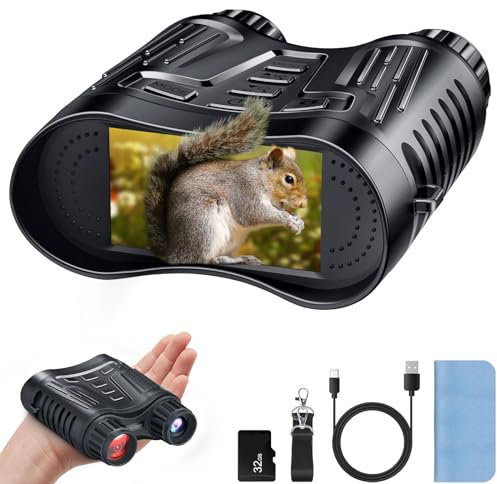 Binocolo di visione notturna per fotocamera - 4K 3.2'' TFT LCD a infrarossi Lunetta Visione Notturna 300M per la Caccia con Scheda 32GB Zoom Digitale 8X 2600mAh Ricaricabile 7 Livelli IR Regolabili