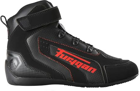 Furygan V4 Easy D3 Herren Motorradschuhe, Atmungsaktiv, verstärkter Malleolus-Schutz, maximale Sicherheit-Komfort und Luftzirkulation, Schwarz Rot, 39 EU