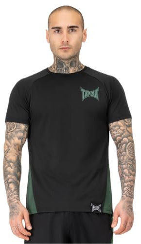 Tapout Herren Funktionsshirt Normale Passform Training Tee Black/Green XL