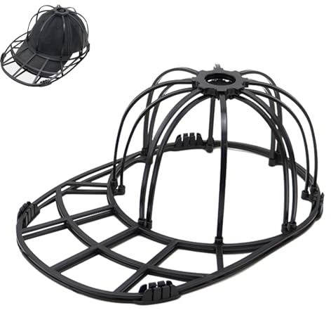 Baieye Lavadora de Gorras de Béisbol,Soporte Protector para Gorras de Béisbol,Uso en Lavavajillas y Lavadora,Evita la Deformación de la Gorra,Niños y Adultos(Negro)