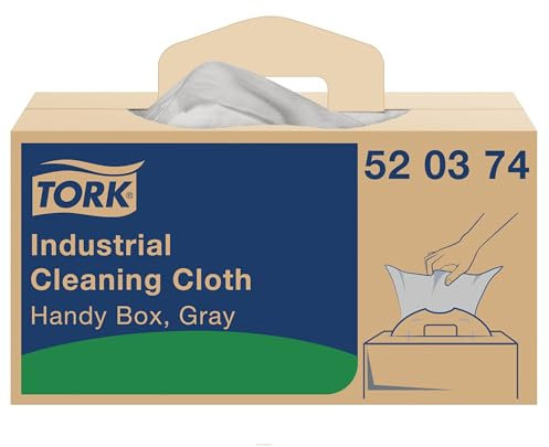 Tork Industrial Cleaning Cloth Gray W7, One-at-a-Time Dispensing, 1 x 210 Cloths, 520374