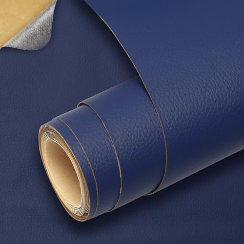 Kunstleder Selbstklebend, Leder Patch Selbstklebend, 60 * 200cm Leder Reparatur Patch PU Lederreparaturband für Sofas, Handtaschen, Jacken, Autositze, Möbel (Königsblau)