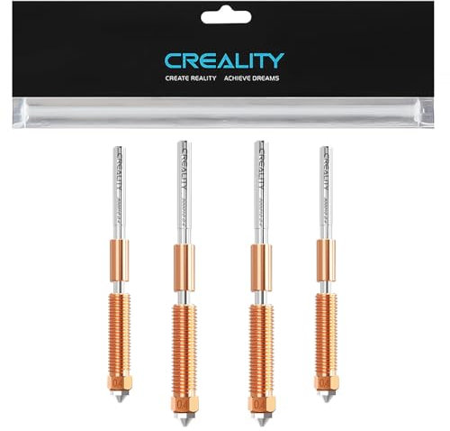 Creality Offizielle K1C Düse 0.4mm, Quick-Swap 3D Drucker Düse Kit, Ender 3 V3 Düse Kupferlegierung und gehärtete Stahldüse für Creality K1C, Ender 3 V3, Ender 3 V3 Plus 3D Drucker (4PCS)