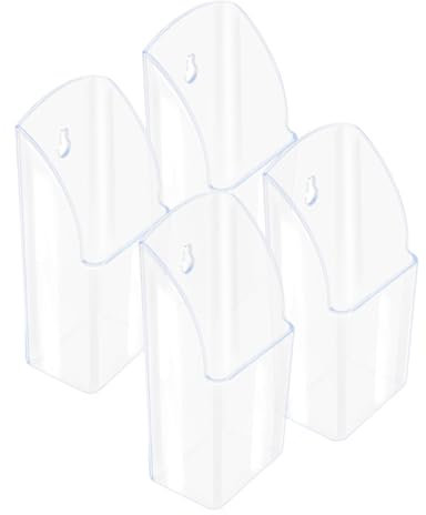 4 Pack Soporte Acrílico para Mando a Distancia de Pared, TIE-DailyNec Soporte Transparente para Mando a Distancia de TV, Organizador Multimedia Adhesivo para Dormitorio, Salón, Cocina, Oficina
