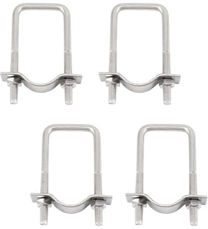 (4 pezzi) 8 x 40 x 120 mm in acciaio inossidabile 304 quadrato U bulloni morsetti con piastre e dadi morsetto fibbia tubolare