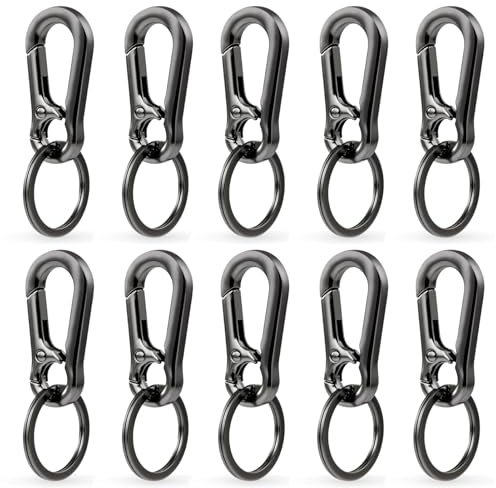 10 Pièces Mousqueton Porte Clé,Porte-clés Petit Mousqueton Porte Clef Mousqueton Porte Clé Mousqueton,Mini Mousqueton Porte Clé pour Le Camping,La Randonnée,L'alpinisme,Sacs à Dos