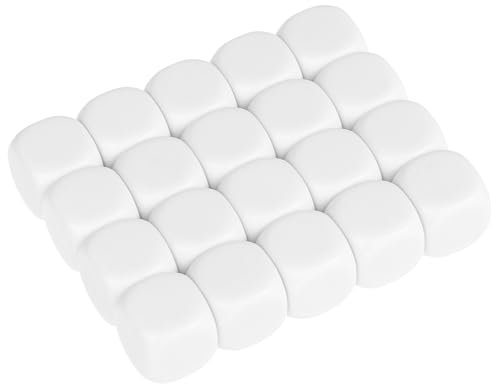 Alasum 20stücke Abgerundete Blankowürfel Acrylwürfel Würfel Für DIY Sechsseitige Würfel Zum Beschreiben Würfelspiel-Requisiten Beschreibbar Für Unterricht Und Brettspiele