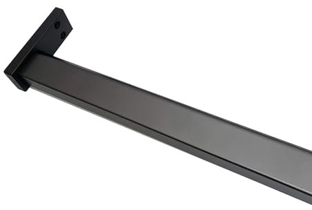 Tringle à rideau de douche carrée réglable en métal robuste avec bande antidérapante pour maison/magasin de vêtements, barre de penderie découpable (30 cm)