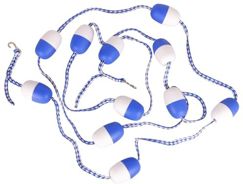 Zgehnao Barrière de piscine en corde avec flotteurs de 4,8 m avec crochet de séparation de piscine, barrière flottante en nylon, texture adaptée pour la natation en toute sécurité