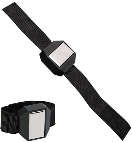 Bracciale magnetico per attrezzi, braccialetto magnetico per viti, supporto per polso supporto per viti, polso magnetico per cintura per attrezzi per fissare viti e chiodi per uomo donna
