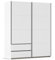 Rauch Möbel Stoke, Schwebetürenschrank, Kleiderschrank, Garderobe, 2-türig, 2 Schubladen, mit Zubehörpaket Classic, 4 Einlegeböden, Farbe Weiß, Griffleisten Grau metallic, 175x210x59cm