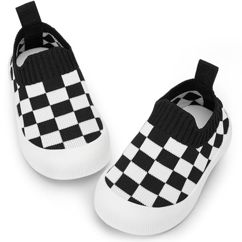 BACSAC Baby Shoes Toddler Shoes Boys Girls Infant Sock Shoes Lightweight Breathable Walking Baby Shoes 6-36 Months Black,12-18 Months