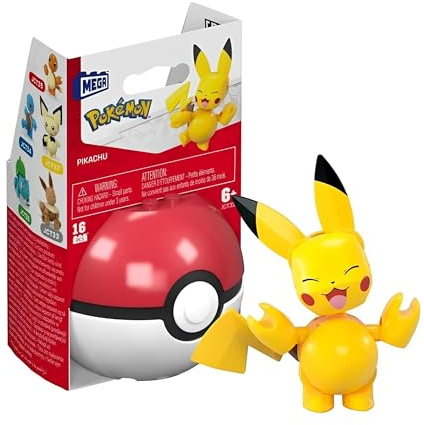Pokemon Mega Construx Poke Ball 16-Piece Building Set | Pikachu