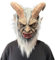 Lucifer Maske mit Hörnern Gruseliger Krampus Masken - Atmungsaktiver Naturlatex Dämon Ziege Kopfbedeckung Karneval & Halloween Cosplay Kostüm Requisiten Horror-Events & Themenpartys