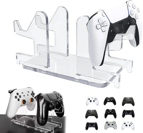 Mongtsamz Porta Controller 2 Livelli, Supporto per Controller da Tavolo Acrilico Universale, Compatibile con PS 5, PS 4, Xbox e Altri Gamepad, 1 Pezzi