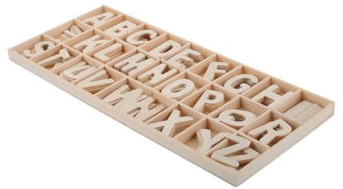 DECHOUS 1 Satz Holzbriefspielzeug Holzdekorationsausschnitt Leeres Holzalphabet Holzspäne Selber Machen DIY Ausschnitt Kleine Buchstaben Zum Basteln Kleine Holzbuchstaben Beige
