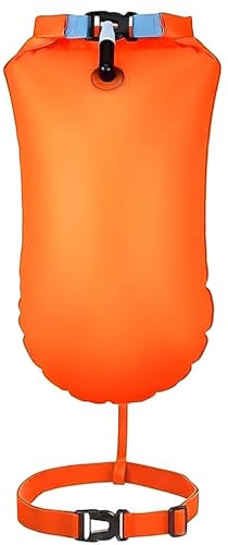 Nuoto Boa, Galleggiante da Nuoto, Boa Gonfiabile da Nuoto, per Triathlon, Snorkeling, Nuoto in Acque Libere, Altamente Visibile, con Cintura Regolabile (Arancione)
