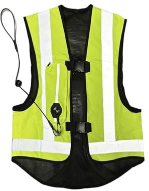Leichte, Reflektierende Airbag-Weste for Motorradfahrer 0,03-Sek.-Airbag for Reitsport Und Fahrrad(Green,3XL)