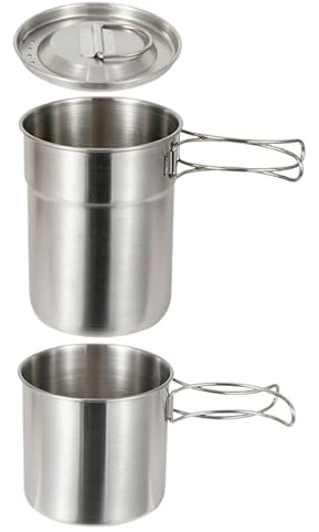 Qyljeiwred ing Pots | Stainless Steel Kitchen Set | Compact Folding Survival Cooking Tool for Picnic Fishing Hiking