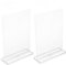 Mipcase 2 pièces Porte Affiche Transparent Forme de Chevalet Double Face Support de Menu Vertical pour Bureau Restaurant et Maison Design Moderne et Pratique avec Qr Code