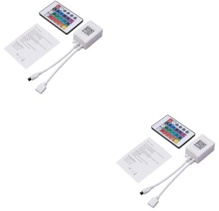 Operitacx 2 Stück Rgb LED Controller mit Fernbedienung Steuergerät für LED Lichtstreifen Dimmbar und Musikgesteuert für Stimmungsvolle Beleuchtung und Dekoration