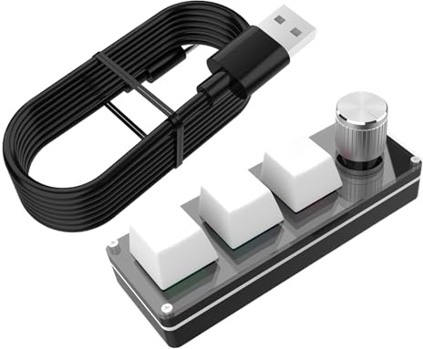 Macro – Macro-Pad, programmierbar, USB programmierbar für benutzerdefinierte Shortcuts, tragbar, leise für Reisen, Studium, Arbeit, Le, FR