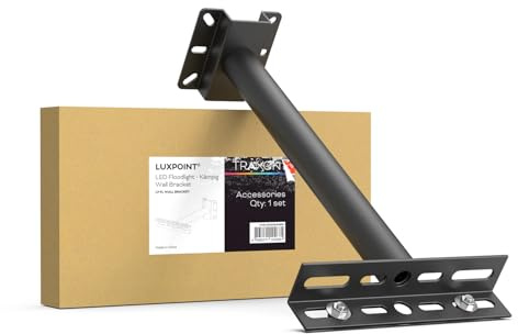 TRAXON LUXPOINT® Soporte de Pared para Proyector LED Exterior Aluminio IP65 IK08, Opcional 30/60/90 cm para Focos LED Instalación en Jardín Parking Almacén (Soporte de Pared 30/60/90 cm)