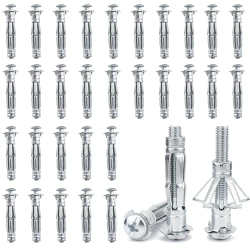 30 Tacos Pladur Gran Peso Tuercas de Pétalo Galvanizadas M4 * 52 | Tornillos para Pladuranclajes de Pared de Metal Hueco para Placas de Yeso, Paredes Huecas Y Ladrillos, Etc