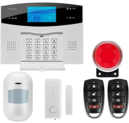 Alarmas para Casa, Tuya Smart Wifi GSM Control remoto del teclado táctil del sistema de alarma en el hogar Aplicación Control con sensor de detector inalámbrico