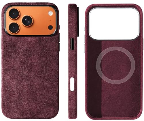 LOXO CASE Alcantara-Wildleder Hülle für iPhone Air, Schlanke Schutzhülle mit magnetischem Design, rutschfestem Griff, weicher Haptik, präzisen Ausschnitten und verstärktem Kameraschutz, Red