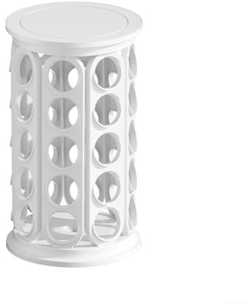 HomeVortex Supporto girevole per capsule di caffè, 40 fori, organizer per cialde, girevole a 360 gradi, espositore da tavolo in ABS, nero (bianco)