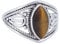 Ring 925 Silber Tigerauge brauner Stein Edelstein echt Silber Damen Sterling Silber Geschenk (MRG-070-18-(52))