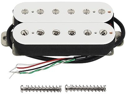 FLEOR Alnico 5 Overwound Open Style Humbucke Pickups Bridge Pickup for Electric Guitar, White