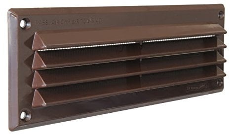 La Ventilazione CR237M CR237M-Y-Rejilla de ventilación de plástico rectangular para superponer en superficie, marrón, 227x80 mm