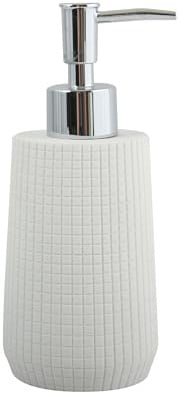 MSV Seifenspender Kubik | mit Pumpe | Flüssigseifen-Spender | Polyresin | 300ml | Langliebig und Robust | Weiß
