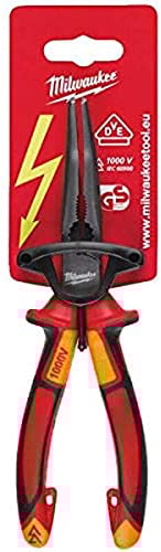 Milwaukee VDE Long 45 Round Nose Pliers 205mm
