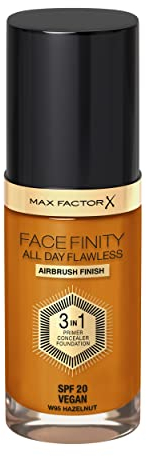 Max Factor Facefinity 3-in-1 All Day Flawless Foundation SPF 20, 95 Hazelnut, 30 ml