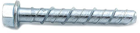 CONFAST LDC124 Betonschraube mit großem Durchmesser, verzinkt, 1,27 x 10,2 cm, zum Verankern an Mauerwerk, Ziegel oder Block, 25 Stück pro Box
