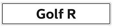 Volkswagen 5K0071801J Kennzeichenschild Nummernschild Kennzeichen Typenschild, mit Golf R Schriftzug