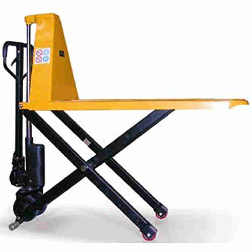 Transpallet sollevatore idraulico a pantografo a grande alzata elevatore a pompa manuale robusto mm.800 Kg.1000 utile per movimentazione bancali e merci nella logistica industriale - N1/SMF