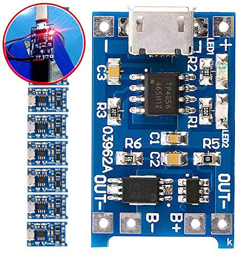 iHaospace 10pcs Micro USB 5V 1A Lithium Battery Charger Board Battery Charging Module, with Overcharge Over-Discharge Over-Current Protection…