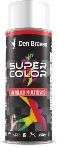 Bostik SUPER COLOR BLANCO SATINADO RAL 9010, Pintura en Spray Acrílica para Uso Profesional y Doméstico, Multiusos, Secado Rápido, Acabado Brillante, Interior y Exterior, Bote 400 ml