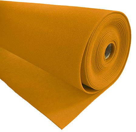 Waschbarer Bastelfilz 1,5mm 27 Farben Meterware Filz Zuschnitt ab 1m x 90cm Dekofilz Filzstoff, Farbe:senfgelb