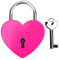 Cadenas, serrure en forme de coeur en métal avec clé, serrure en métal pour boîte à bijoux livre journal de bagages(rose rouge)