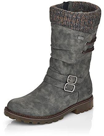 Remonte Damen Winterstiefel D8478, Frauen Stiefel,lose Einlage, TEX,Women's,Lady,Ladies,Boots,Winterstiefel,grau Kombi,42 EU / 8 EU