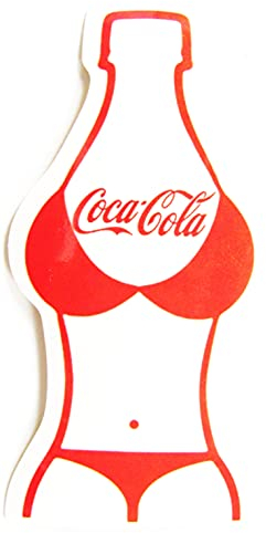 Coca C o l a - Aufkleber - Schriftzug & Bikini - 73 x 34 mm - Motiv 136